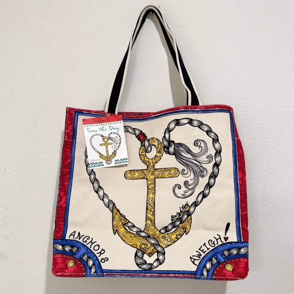 Brighton Seize the Day Mermaid Nautical Tote NWT $100 Teacher Core - Picture 2 of 4